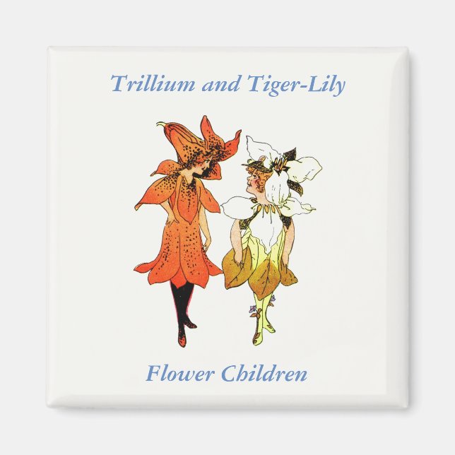 Íman Trillium e Tiger-Lily, Flores Whimsical (Frente)