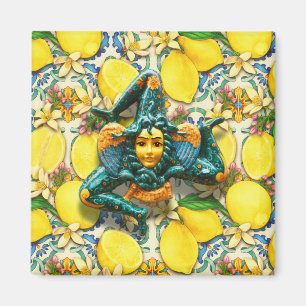 Íman Trinacria Sicília Itália Pride Lemon Azulejo Medus
