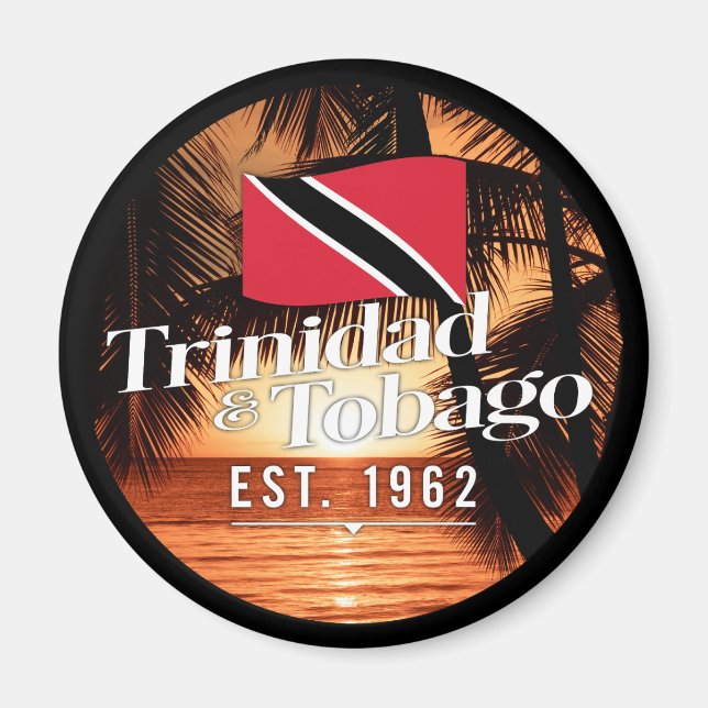 Íman "Trinidad e Tobago Est. Sunset De 1962" Com Sinali (Frente)