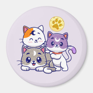 Íman Trio Adorável - Três Gatos Gelados