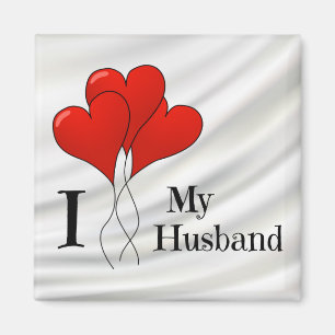 Íman Trio de Balões de Coração Vermelho Eu Amo Meu Mari