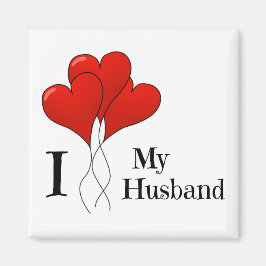 Íman Trio de Balões de Coração Vermelho Eu Amo Meu Mari