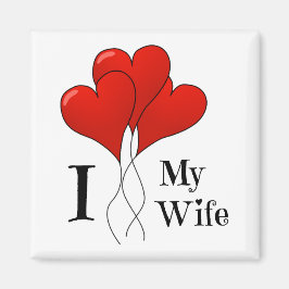 Íman Trio de Balões do Coração Vermelho Eu Amo Minha Es