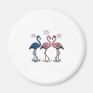 Íman Trio de Flamingos Patrióticos Design de Gravura Vi