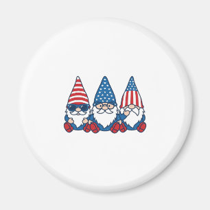 Íman Trio de Gnomos Patrióticos Camisa Vintage Vetor De