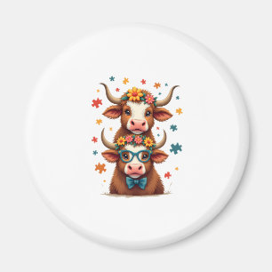 Íman Trio de Vaca Highland Autismo Vintage Espiando Vac