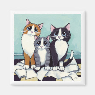 Íman Trio do ímã provável da arte do gato dos suspei
