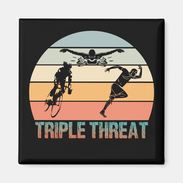 Íman Tripla ameaça - Triathlon Sunset (Frente)