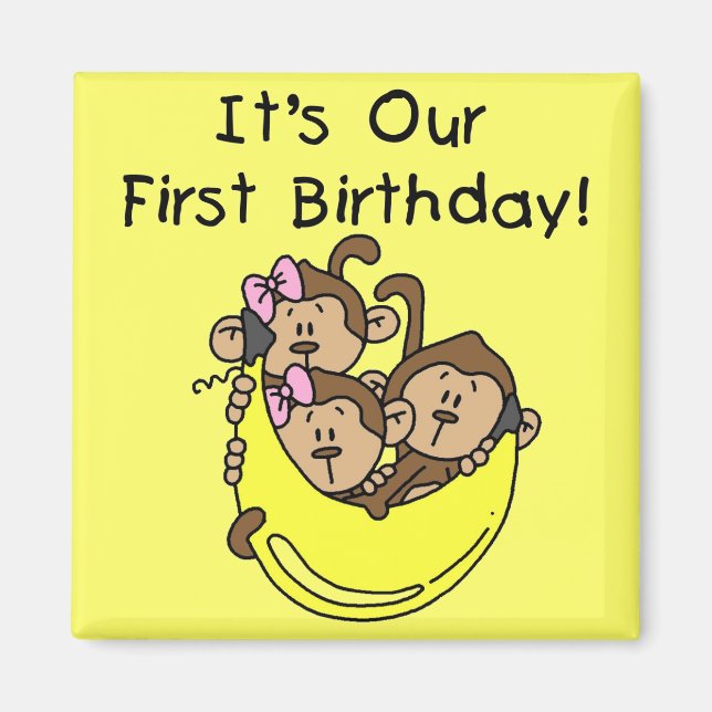 Íman Triplets 1rua - Duas Meninas Um Camiseta e present (Frente)