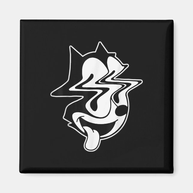 Íman Trippy Felix Cat Blackwork (Frente)