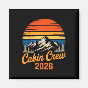 Íman Tripulação de cabine 2026 pôr do sol montanha retr