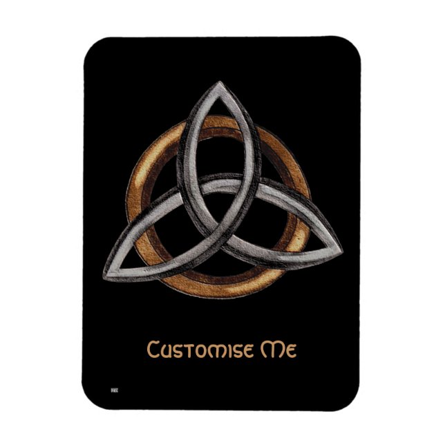 Íman Triquetra (Castanho/Prata) (Vertical)