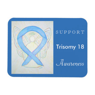 Íman Trisomy 18 Awarness Ribbon Angel Magnet