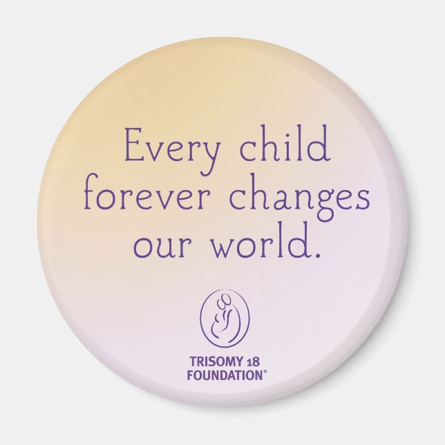 Íman Trisomy 18 Foundation Cote Magnet Multicolor (Frente)