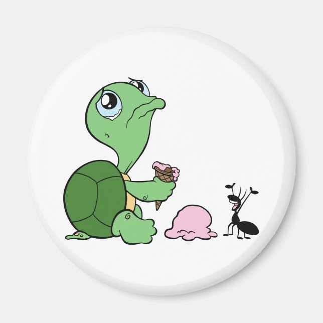 Íman Triste Tartaruga Feliz Formiga (Frente)