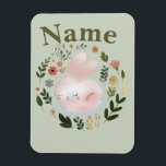 Íman Trivet<br><div class="desc">Bring a touch of sweet, whimsical nature to your space with this adorable spring bunny design. The artwork features a soft, pastel pink sleeping rabbit surrounded by a beautiful botanical wreath of blooming spring flowers and leaves. This charming watercolor-style illustration is perfect for customizing Easter gifts, baby shower invitations, nursery...</div>