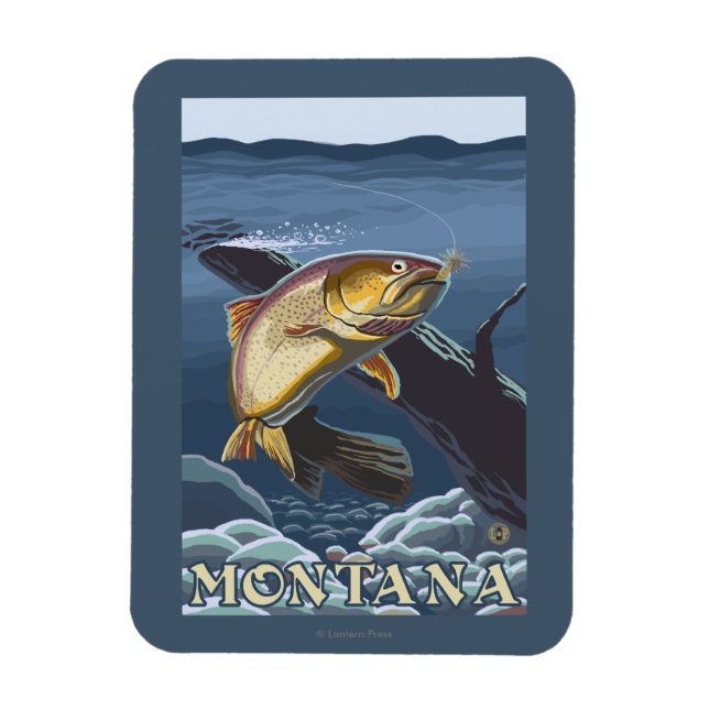 Íman Troço de pesca de trutas - Montana (Vertical)