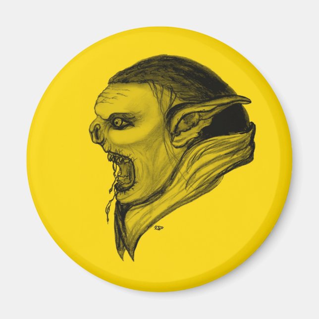 Íman Troll schwarz gelb design (Frente)