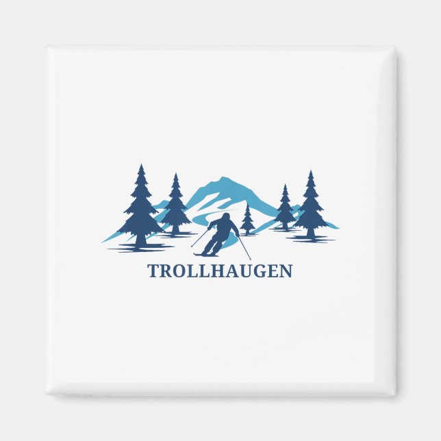 Íman Trollhaugen Wisconsin Ski Resort Skiier _1 (Frente)