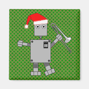 Íman Trombone Santa Hat Robot