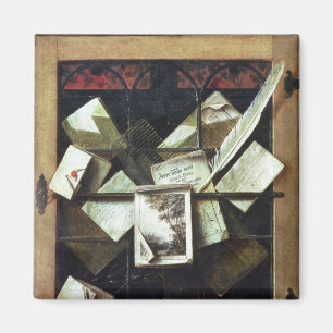 Íman Trompe - l ' oeil com letras e cadernos, 1665