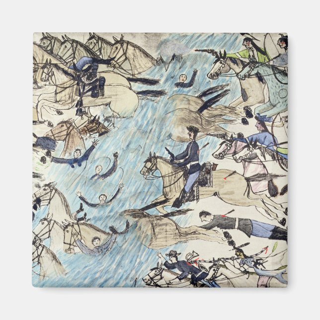 Íman Tropas a atravessar o rio (tinta em Papanicolau) (Frente)