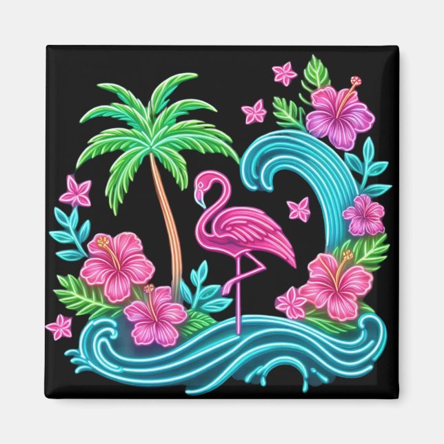 Íman Tropical Neon Flamingo (Frente)