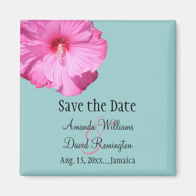 Íman Tropical Salvar a data (turquesa) (Frente)