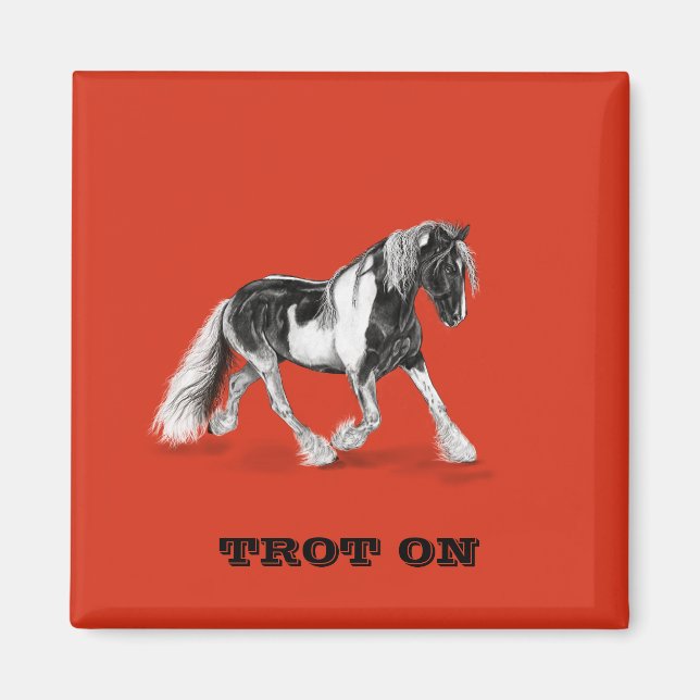 Íman Trot On Gypsy Horse Magnet (Frente)
