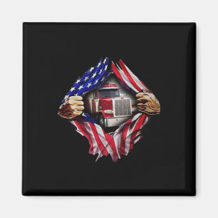 Íman Trucker Driver American Flag Truck