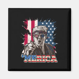 Íman Trump 2024 4 De Julho Patriótico Bandeira American