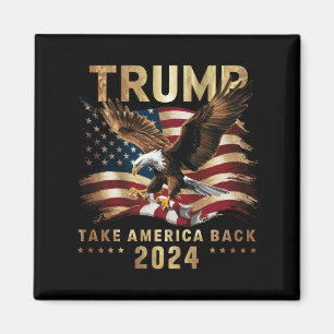 Íman Trump 2024 Devolva a América Bandeira Americana Tr