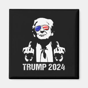 Íman Trump 2024 Eleição Bandeira Americana Óculos de So