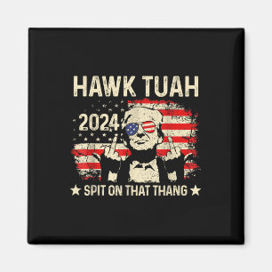 Íman Trump 2024 Flag Funny Hawk Tush Middle Finger 24
