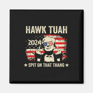 Íman Trump 2024 Flag Funny Hawk Tush Middle Finger 24 V