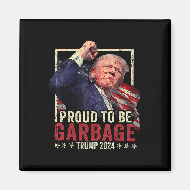 Íman Trump 2024 Orgulhoso De Votar Lixo (Frente)