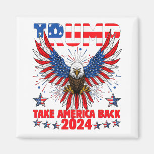 Íman Trump 2024 Retome América Bandeira Americana Trump