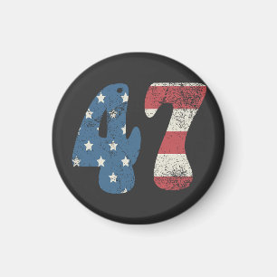 Íman Trump 2024 Vintage Patriotic American Flag 47
