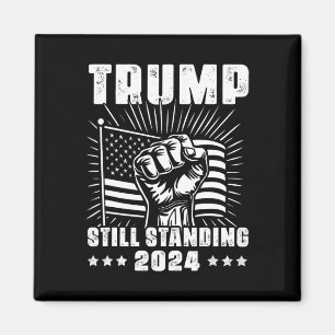 Íman Trump 2025 Ainda em Pé Bandeira Americana Donald T