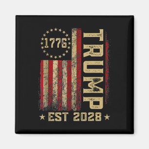 Íman Trump 2028 Vote Donald Trump América Flag Vinta