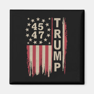 Íman Trump 45 47 Antigo Retro América Bandeira EUA