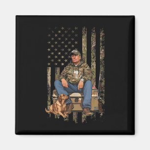 Íman Trump Com Cachorro Pato Caça Aves Aquáticas Camo P