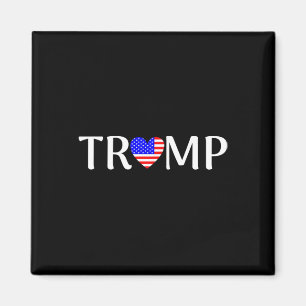 Íman Trump Com Coração da Bandeira dos Estados Unidos 
