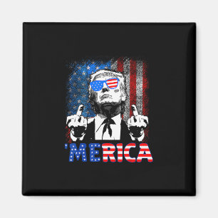 Íman Trump engraçado 4 de julho Merica bandeira america