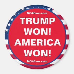Íman TRUMP GANHOU! A AMÉRICA GANHOU! Magnet Patriótico