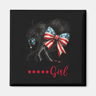 Íman Trump Girl Messy Bun Sungles Trump 2024 Usa Flag