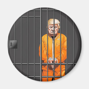 Íman Trump in Jail 2¼ Inch Circle Magnet