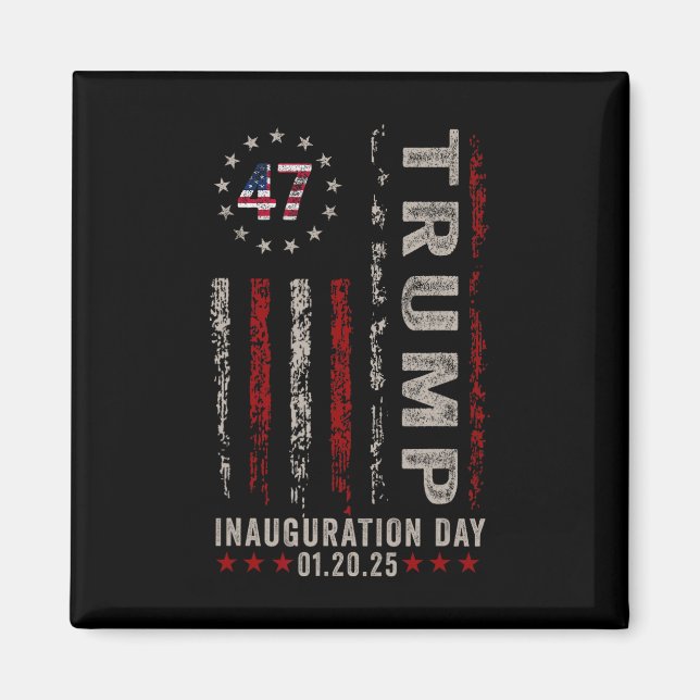 Íman Trump Inauguration Day 2025 Memabilia Usa Flag V (Frente)