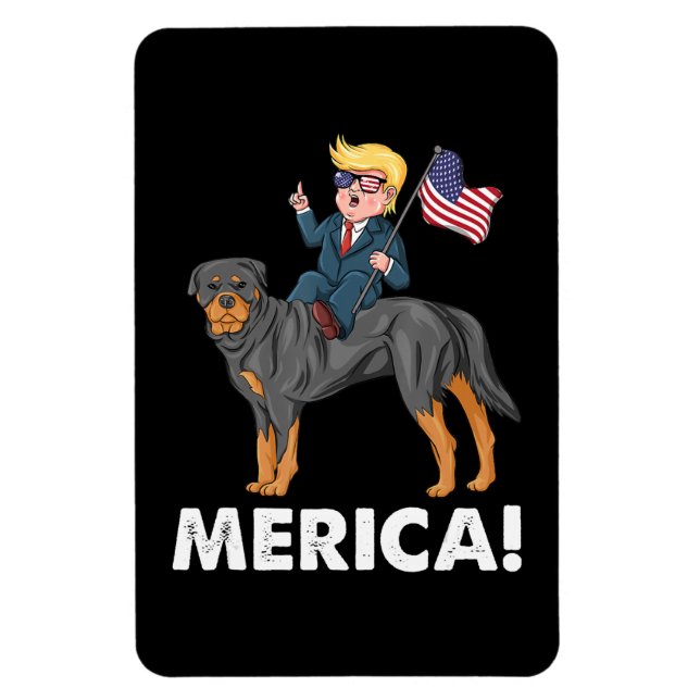 Íman Trump Merica Rottweiler Cão Americano Herói (Vertical)