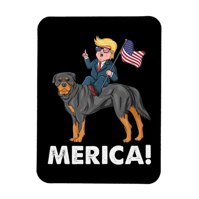 Íman Trump Merica Rottweiler Cão Americano Herói (Vertical)